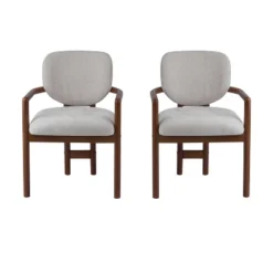 Christopher Knight Home Edge Modern Rubberwood Upholstered Dining Chairs (Set Of 2) -Living Furniture GUEST 00b1684c eccc 43ec 9f23 535a69961332