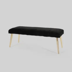 Capernaum Faux Fur Bench - Christopher Knight Home -Living Furniture GUEST 0115689f c27a 4cbe 91fd 3a3e9a50c7e7