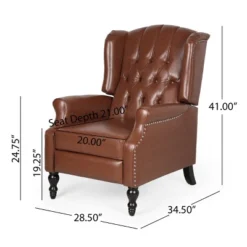 Walter Contemporary Tufted Recliner Cognac Brown/Dark Brown - Christopher Knight Home -Living Furniture GUEST 0175adaf d4a5 4121 91d2 7f9bd9e8dad7