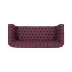 Barneyville Traditional Chesterfield Sofa Wine - Christopher Knight Home -Living Furniture GUEST 0260d70b c312 46d7 b10d 3d6a88b49375