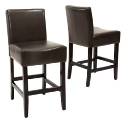 Set Of 2 25.5" Lopez Leather Counter Height Barstools - Christopher Knight Home 11 Set Of 2 25.5" Lopez Leather Counter Height Barstools - Christopher Knight Home -Living Furniture GUEST 0277d605 9962 4440 b59c ca770d6d2443