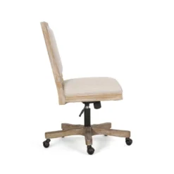Sandine Rustic Upholstered Swivel Office Chair - Christopher Knight Home -Living Furniture GUEST 027e7462 f05e 4fff be12 01426cf7a751