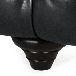 Sagewood Contemporary Faux Leather Tufted 3 Seater Sofa Midnight Black/Dark Brown - Christopher Knight Home -Living Furniture GUEST 03054bd5 5189 4a46 8c76 66976bb874a4