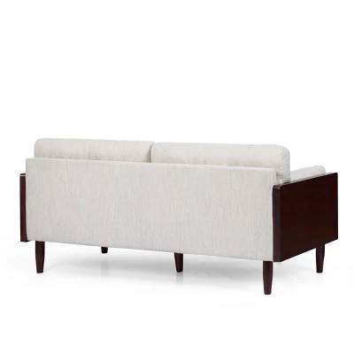 Sofia Mid-Century Modern Upholstered 3 Seater Sofa - Christopher Knight Home 2 Sofia Mid-Century Modern Upholstered 3 Seater Sofa - Christopher Knight Home - Image 2