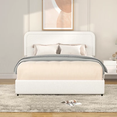 Christopher Knight Home Calvin Modern Boucle Upholstered Queen Size Bed With 2 Drawers And Adjusted Headboard 1 Christopher Knight Home Calvin Modern Boucle Upholstered Queen Size Bed With 2 Drawers And Adjusted Headboard