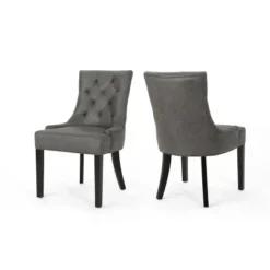 Set Of 2 Hayden Traditional Microfiber Dining Chair - Christopher Knight Home -Living Furniture GUEST 03d4999d 241c 466d bd5f 184b430729f8