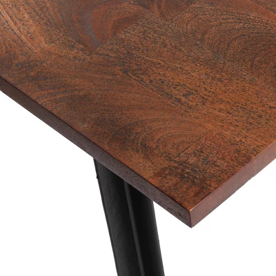 Pisgah Handcrafted Modern Industrial Mango Wood Dining Bench Country Brown/Black - Christopher Knight Home 3 Pisgah Handcrafted Modern Industrial Mango Wood Dining Bench Country Brown/Black - Christopher Knight Home - Image 3