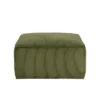 Christopher Knight Home Hayes Corduroy And Wood Square Accent Ottoman, Olive Green