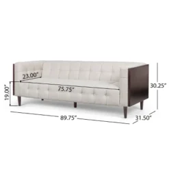 Mclarnan Contemporary Tufted 3 Seater Sofa - Christopher Knight Home -Living Furniture GUEST 042f3ba6 9d7e 4b96 9401 92423a60358a