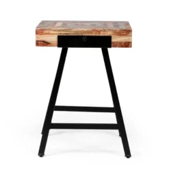 Mcmullen Handcrafted Boho Mango Wood End Table Natural/Black - Christopher Knight Home -Living Furniture GUEST 05ac2dd8 173e 48e6 849a 4f9132920365