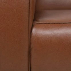 Goyette Contemporary Faux Leather Club Chair Cognac Brown/Dark Walnut - Christopher Knight Home -Living Furniture GUEST 06551191 74fe 4a9e 8331 da0dd00a489a