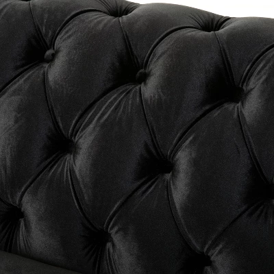 59"W Chesterfield Velvet Loveseat Sofa, Upholstered Sofa Couch With Rolled Arm Dutch And Tufted Button - Christopher Knight Home 12 59"W Chesterfield Velvet Loveseat Sofa, Upholstered Sofa Couch With Rolled Arm Dutch And Tufted Button - Christopher Knight Home - Image 12