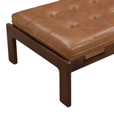 Christopher Knight Home Fitch Contemporary Tufted Faux Leather Upholstered Ottoman 5 Christopher Knight Home Fitch Contemporary Tufted Faux Leather Upholstered Ottoman - Image 5