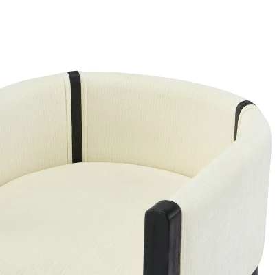 Christopher Knight Home Keera Modern Rubberwood Linen Upholstered Armchairs (Set Of 4) 6 Christopher Knight Home Keera Modern Rubberwood Linen Upholstered Armchairs (Set Of 4) - Image 6