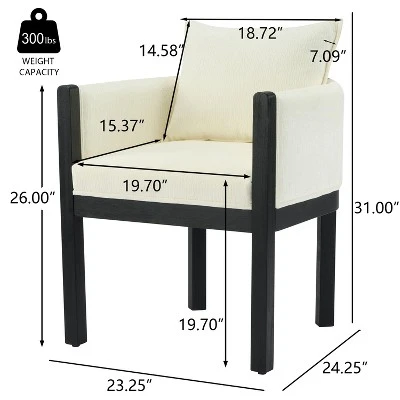 Christopher Knight Home Diana Modern Rubberwood Linen Upholstered Armchairs (Set Of 2) 2 Christopher Knight Home Diana Modern Rubberwood Linen Upholstered Armchairs (Set Of 2) - Image 2