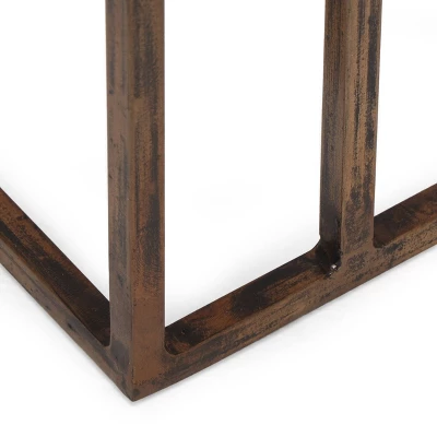 Zeyer Boho Glam Handcrafted Marble Top C-Shaped Side Table With Magazine Rack Natural White/Antique Brass - Christopher Knight Home 6 Zeyer Boho Glam Handcrafted Marble Top C-Shaped Side Table With Magazine Rack Natural White/Antique Brass - Christopher Knight Home - Image 6