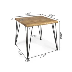 32" Maverick Square Industrial Dining Table Teak - Christopher Knight Home 7 32" Maverick Square Industrial Dining Table Teak - Christopher Knight Home -Living Furniture GUEST 0ae04e35 1ff5 4382 8387 3db45f633dbc
