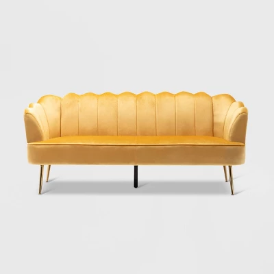 Reitz Modern Glam Velvet Channel Stitch 3 Seater Shell Sofa - Christopher Knight Home 12 Reitz Modern Glam Velvet Channel Stitch 3 Seater Shell Sofa - Christopher Knight Home - Image 12
