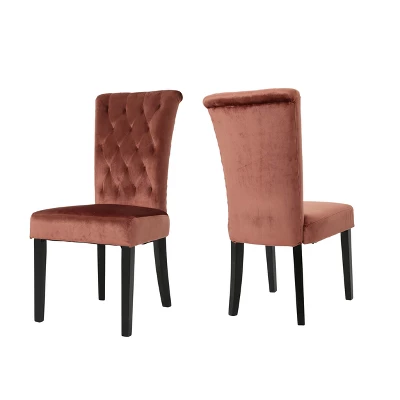 Set Of 2 Venetian New Velvet Tufted Dining Chair - Christopher Knight Home 4 Set Of 2 Venetian New Velvet Tufted Dining Chair - Christopher Knight Home - Image 4