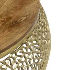 Christopher Knight Home Mandi Modern Aluminium And Mango Wood Handcrafted Round Coffee Table -Living Furniture GUEST 0c1f7cb9 5e89 4f4b 9939 abef3b3010bb