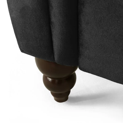 Houck Modern Glam Tufted Velvet Tete-A-Tete Chaise Lounge With Accent Pillows - Christopher Knight Home 2 Houck Modern Glam Tufted Velvet Tete-A-Tete Chaise Lounge With Accent Pillows - Christopher Knight Home - Image 2