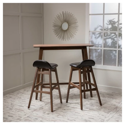 3pc Moria 42" Bar Height Dining Set Natural Walnut - Christopher Knight Home 1 3pc Moria 42" Bar Height Dining Set Natural Walnut - Christopher Knight Home