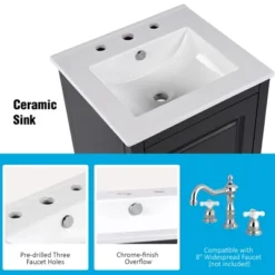 Christopher Knight Home Alonzo Modern 20" Bathroom Vanity With Ceramic Sink, Shelf And Drawer -Living Furniture GUEST 0e4ae7ea 06f5 40fa b8d6 b7fc12cc1f67
