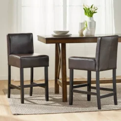 Set Of 2 25.5" Lopez Leather Counter Height Barstools - Christopher Knight Home 10 Set Of 2 25.5" Lopez Leather Counter Height Barstools - Christopher Knight Home -Living Furniture GUEST 0e7bbbb8 546f 471a b156 e5b964f32506