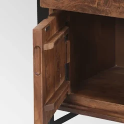 Guetlet Boho Cabinet Light Brown/Black - Christopher Knight Home -Living Furniture GUEST 0f25b538 a98e 40ba a8e1 3008817822d2