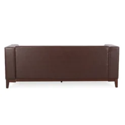 Raintree Mid Century Modern Faux Leather Tufted 3 Seater Sofa Dark Brown/Espresso - Christopher Knight Home 11 Raintree Mid Century Modern Faux Leather Tufted 3 Seater Sofa Dark Brown/Espresso - Christopher Knight Home -Living Furniture GUEST 10635669 7404 4183 ad94 feb1f36702ad