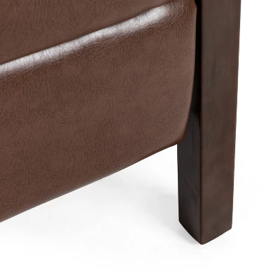 Fernhill Mid Century Modern Faux Leather Upholstered Pushback Recliner Dark Brown/Dark Espresso - Christopher Knight Home 5 Fernhill Mid Century Modern Faux Leather Upholstered Pushback Recliner Dark Brown/Dark Espresso - Christopher Knight Home - Image 5