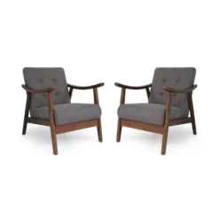 Set Of 2 Chabani Mid-Century Modern Accent Chair - Christopher Knight Home -Living Furniture GUEST 10eda0cf 49b1 4301 80d8 70c0f98e5c5e