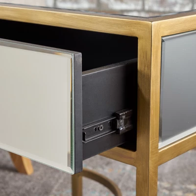 Siryen Modern Side Table Mirrored Gold - Christopher Knight Home 2 Siryen Modern Side Table Mirrored Gold - Christopher Knight Home - Image 2