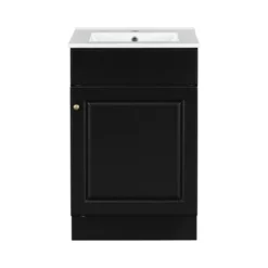 20"W Bathroom Vanity With Ceramic Sink, Bathroom Cabinet With Storage Rack, Adjustable Shelf And Soft Closing Door-Christopher Knight Home -Living Furniture GUEST 11b8d29b 275d 4798 a3bc 073edd4ba326