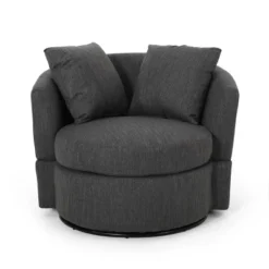 Smyrna Contemporary Upholstered Swivel Club Chair - Christopher Knight Home -Living Furniture GUEST 13986a27 8f7e 4027 a7f7 796a888e7d1f