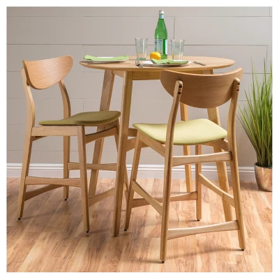 Set Of 2 24" Gavin Natural Frame Counter Height Barstool - Christopher Knight Home 1 Set Of 2 24" Gavin Natural Frame Counter Height Barstool - Christopher Knight Home