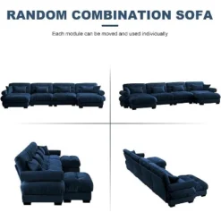 Christopher Knight Home Chasel Modern 4 Seater Velvet 166" U Sofa With Bolstered Armrests And Two Movable Ottomans -Living Furniture GUEST 14854cf2 182c 415a be88 780414f867c1