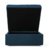 Christopher Knight Home Chatsworth Storage Ottoman - Navy: Elegant Tufted Design, Soft Polyester Upholstery, Mobile Casters