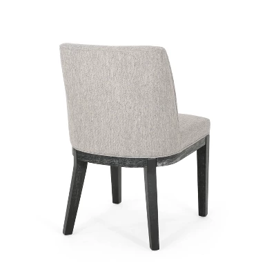 Christopher Knight Home Set Of 2 Camas Upholstered Dining Chairs Light Gray/Weathered Gray 2 Christopher Knight Home Set Of 2 Camas Upholstered Dining Chairs Light Gray/Weathered Gray - Image 2