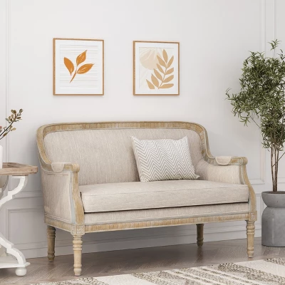 Christopher Knight Home Trask French Country 49.75"W Fabric Upholstered Loveseat 1 Christopher Knight Home Trask French Country 49.75"W Fabric Upholstered Loveseat