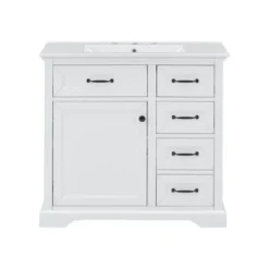 Christopher Knight Home Timeus 36" Modern Bathroom Vanity With Ceramic Sink, Drawers -Living Furniture GUEST 15fa1bbb a392 49de 88d9 788cc24299e4