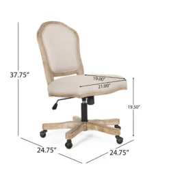 Scilley French Country Upholstered Swivel Office Chair - Christopher Knight Home -Living Furniture GUEST 161d10ae f7a3 4b75 9747 01d22a75f85a