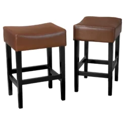 Set Of 2 Lopez Backless Leather Counter Height Barstool - Christopher Knight Home -Living Furniture GUEST 17f5de63 dc33 4a62 aa7d f7300f88a015