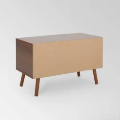 Pickfair Mid-Century Modern 2 Door Cabinet Walnut/White - Christopher Knight Home -Living Furniture GUEST 186180f4 452e 4d84 8c73 fc41103ee07c