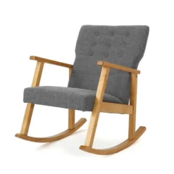 Harvey Mid-Century Modern Fabric Rocking Chair - Christopher Knight Home -Living Furniture GUEST 18bce363 869c 4dd6 bf45 7ef8548f171a
