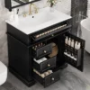 Christopher Knight Home Alonzo Modern 30" Bathroom Vanity With Ceramic Sink, One Shelf And Four Drawers