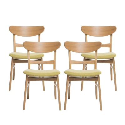 Christopher Knight Home Isador Mid Century Modern Upholstered Rubberwood Dining Chairs (Set Of 4) 10 Christopher Knight Home Isador Mid Century Modern Upholstered Rubberwood Dining Chairs (Set Of 4) - Image 10