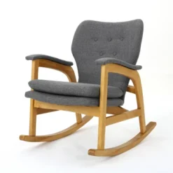 Braant Mid-Century Fabric Rocker - Christopher Knight Home -Living Furniture GUEST 1cb9e30d 21e4 4799 8d0b f97cd75d9c4e