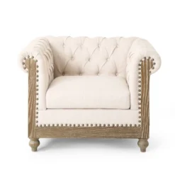 Castalia Chesterfield Tufted Fabric Club Chair With Nailhead Trim - Christopher Knight Home -Living Furniture GUEST 1cdbc627 92df 4fc7 bdd4 74c86dc76277