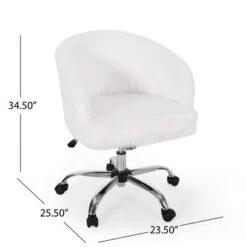 Syosset Modern Glam Swivel Office Chair White/Silver - Christopher Knight Home -Living Furniture GUEST 1cf47943 d760 42a0 abc0 21d05776f5ca